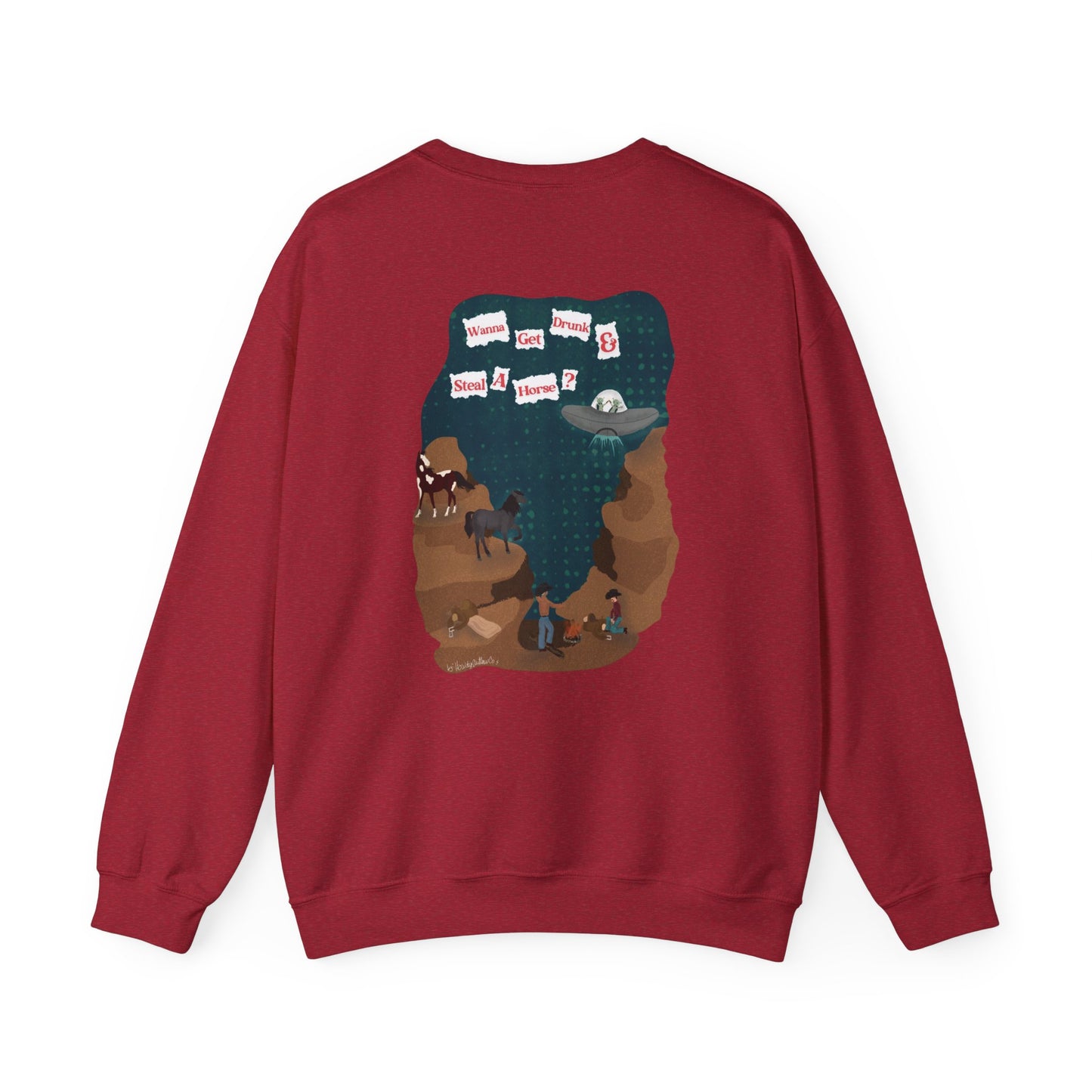 Barn Red Let’s Get Drunk & Steal A Horse Crewneck Sweatshirt